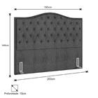 Cabeceira Cama Box Casal King 195cm Siena Z37 Linho Cinza - M