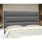 Cabeceira Cama Box Casal King 195cm Suede Cinza Escuro