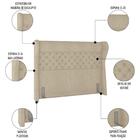 Cabeceira Cama Box Casal King 195cm Trinidad Z37 Boucle Bege