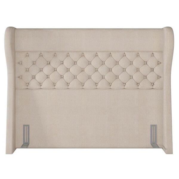 Cabeceira Cama Box Casal King 195cm Trinidad Z37 Linho Bege C