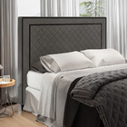 Cabeceira Cama Box Casal King Size Arez 193cm Veludo Cinza -