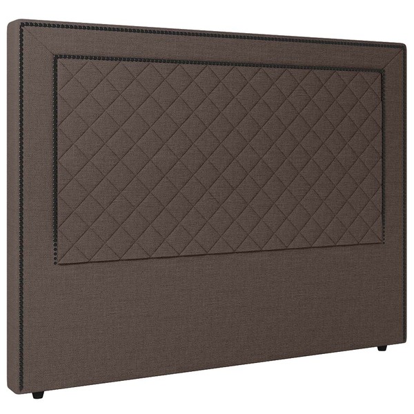 Cabeceira Cama Box Casal King Size Ariza 193cm Linho Marrom -