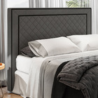 Cabeceira Cama Box Casal King Size Ariza 193cm Veludo Cinza -
