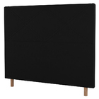 Cabeceira Cama Box Casal King Size Cairo 195cm Suede Preto -