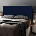 Cabeceira Cama Box Casal King Size Cairo 195cm Veludo Azul Ma