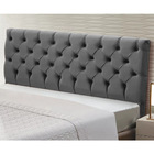 Cabeceira Cama Box Casal King Size Cristal 195cm Suede Cinza