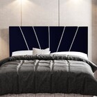 Cabeceira Cama Box Casal King Size Dallas 195cm Veludo Azul M