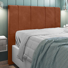 Cabeceira Cama Box Casal King Size Doha 193cm Veludo Laranja