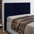 Cabeceira Cama Box Casal King Size Ferrara 193cm Veludo Azul