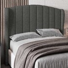 Cabeceira Cama Box Casal King Size Gracia 209cm Linho Cinza -