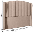 Cabeceira Cama Box Casal King Size Gracia 209cm Veludo Bege -