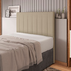 Cabeceira Cama Box Casal King Size Ivana 193cm Sintético Bege