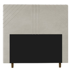 Cabeceira Cama Box Casal King Size Lisboa 195cm Veludo Bege -