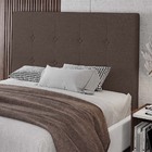 Cabeceira Cama Box Casal King Size Luana 193cm Linho Marrom -