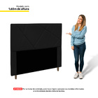 Cabeceira Cama Box Casal King Size Mali 195cm Suede Preto - D