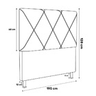 Cabeceira Cama Box Casal King Size Mel 195cm Com Frame Sintét