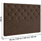 Cabeceira Cama Box Casal King Size Millano 193cm Veludo Marro