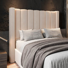 Cabeceira Cama Box Casal King Size Montainne 215cm Veludo Beg