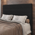 Cabeceira Cama Box Casal King Size Napoli 193cm Linho Preto -