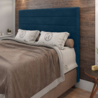 Cabeceira Cama Box Casal King Size Napoli 193cm Veludo Azul -