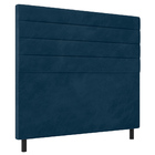 Cabeceira Cama Box Casal King Size Napoli 193cm Veludo Azul -