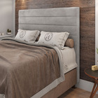 Cabeceira Cama Box Casal King Size Napoli 193cm Veludo Prata