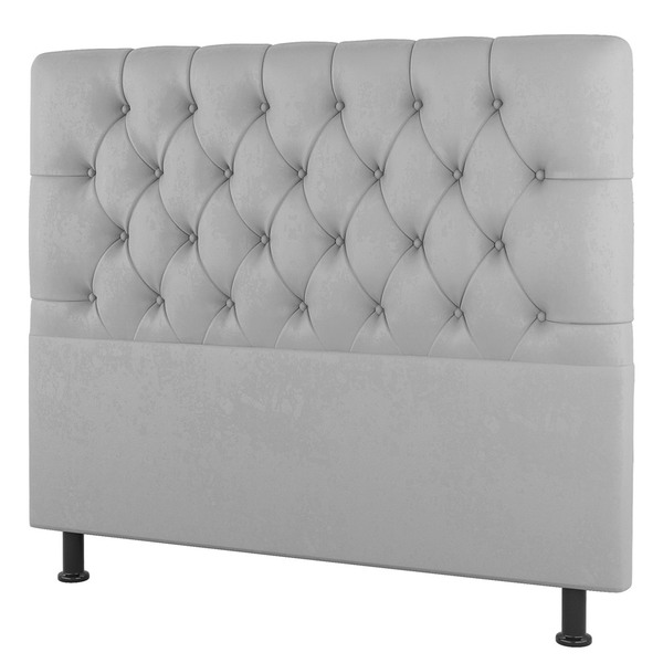 Cabeceira Cama Box Casal King Size Nice 195cm Suede Cinza Cla