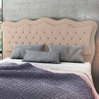 Cabeceira Cama Box Casal King Size Olympia 215cm Linho Bege -