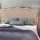 Cabeceira Cama Box Casal King Size Olympia 215cm Veludo Bege