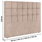 Cabeceira Cama Box Casal King Size Pari 193cm Veludo Bege - D