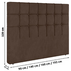 Cabeceira Cama Box Casal King Size Pari 193cm Veludo Marrom -