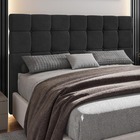 Cabeceira Cama Box Casal King Size Parma 193cm Suede Preto -