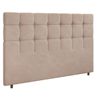 Cabeceira Cama Box Casal King Size Parma 193cm Veludo Bege -