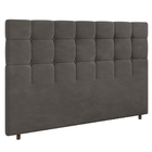 Cabeceira Cama Box Casal King Size Parma 193cm Veludo Cinza -