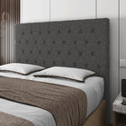 Cabeceira Cama Box Casal King Size Petra 193cm Linho Cinza -