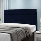 Cabeceira Cama Box Casal King Size Ravena 193cm Veludo Azul M