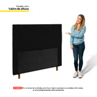 Cabeceira Cama Box Casal King Size Viena 195cm Suede Preto -