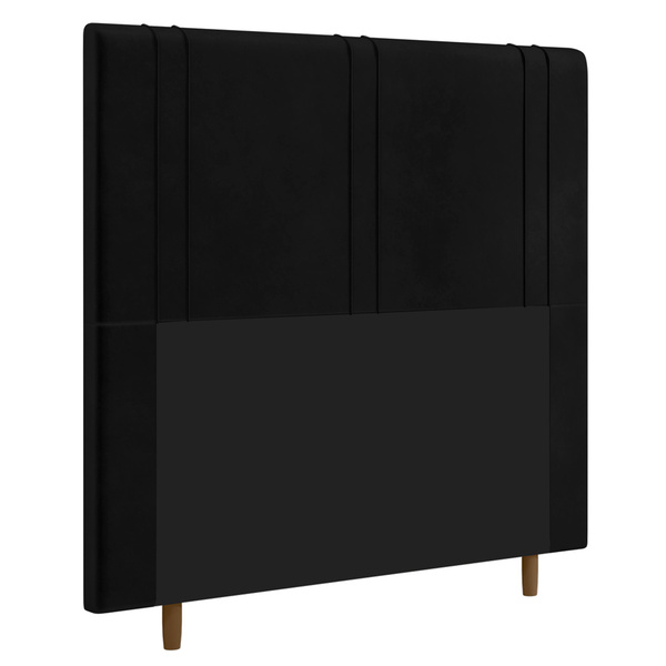 Cabeceira Cama Box Casal King Size Vittória 193cm Suede Preto