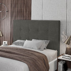 Cabeceira Cama Box Casal Luana 140cm Veludo Cinza - Desk Desi