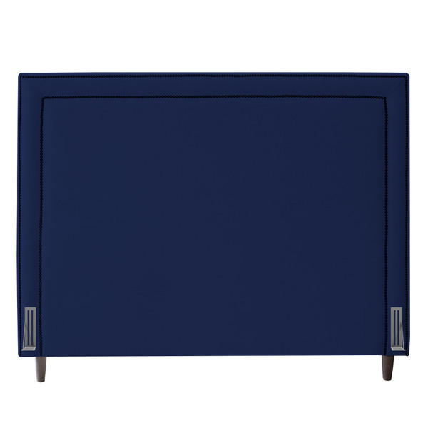 Cabeceira Cama Box Casal Maísa 140cm Com Frame Veludo Azul Es