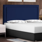 Cabeceira Cama Box Casal Maísa 140cm Com Frame Veludo Azul Es