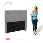 Cabeceira Cama Box Casal Mali 140cm Veludo Cinza - Desk Design