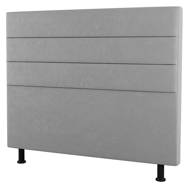 Cabeceira Cama Box Casal Malik 140cm Suede Cinza Claro - Desk