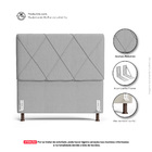 Cabeceira Cama Box Casal Mel 140cm Com Frame Linho Cinza Clar