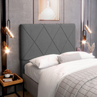 Cabeceira Cama Box Casal Mel 140cm Com Frame Linho Cinza - De