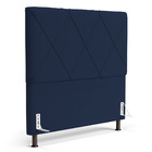 Cabeceira Cama Box Casal Mel 140cm Com Frame Veludo Azul Mari