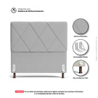 Cabeceira Cama Box Casal Mel 140cm Com Frame Veludo Cinza Cla