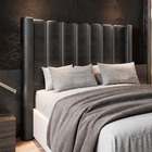 Cabeceira Cama Box Casal Montainne 160cm Sintético Preto - De