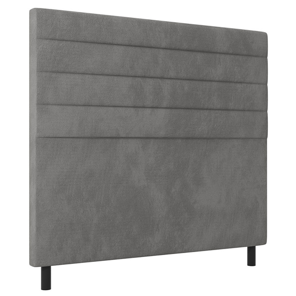 Cabeceira Cama Box Casal Napoli 140cm Suede Cinza - Desk Desi