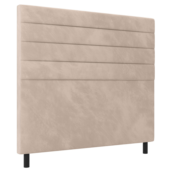 Cabeceira Cama Box Casal Napoli 140cm Veludo Bege - Desk Desi